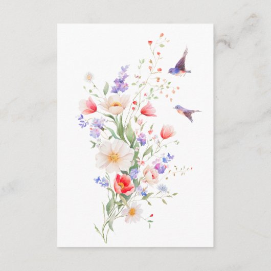 Wildflower Spring Details Wedding Enclosure Kaart (Achterkant)