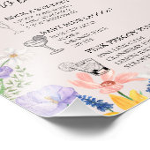 Wildflower Spring Drinken Menu Sign voor Baby show Foto Afdruk (Hoek)