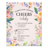 Wildflower Spring Drinken Menu Sign voor Baby show Foto Afdruk (Voorkant)
