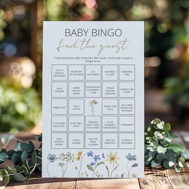 Wildflower Spring Floral Baby Bingo Vind de gast (Creator heeft geüpload)