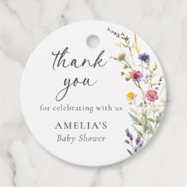 Wildflower Spring Floral Baby shower dank u Bedankjes Labels