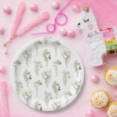 Wildflower Spring Floral Baby shower Papieren Bordje (Feest)