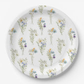 Wildflower Spring Floral Baby shower Papieren Bordje (Voorkant)