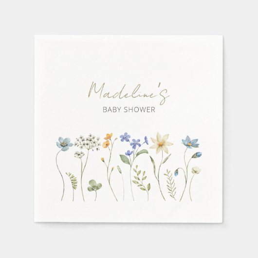 Wildflower Spring Floral Baby shower Servet (Voorkant)