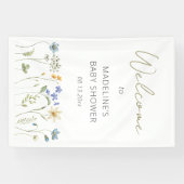 Wildflower Spring Floral Baby shower Welkom Spandoek (Horizontaal)