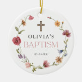 Wildflower Spring Floral Girl Baptism Keramisch Ornament (Voorkant)