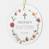 Wildflower Spring Floral Girl Baptism Keramisch Ornament (Links)