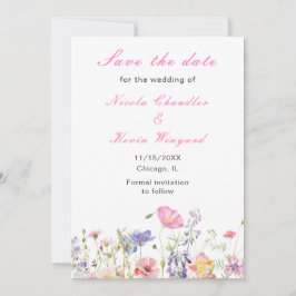 Wildflower Spring Floral Save The Date