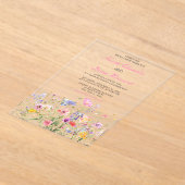 Wildflower Spring Floral Wedding Acryl Uitnodigingen (Laagn)
