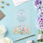 Wildflower Spring Floral Wedding Acryl Uitnodigingen (Insitu (Huwelijk))