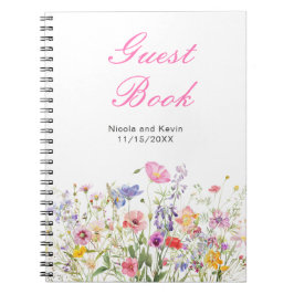 Wildflower Spring Floral Wedding Guest Book Notitieboek