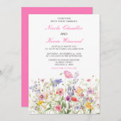 Wildflower Spring Floral Wedding Kaart (Voorkant / Achterkant)