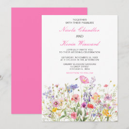 Wildflower Spring Floral Wedding Kaart