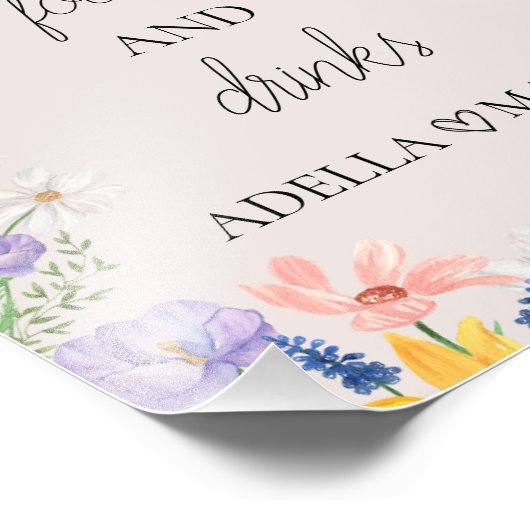 Wildflower Spring Food and Drinken Station Sign Foto Afdruk (Hoek)