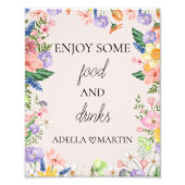 Wildflower Spring Food and Drinken Station Sign Foto Afdruk (Voorkant)