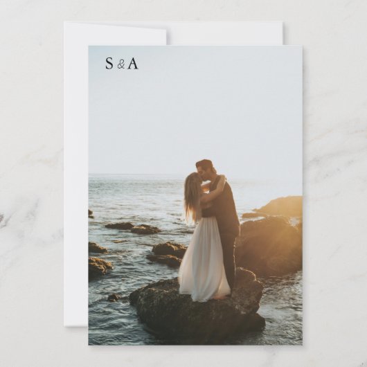 Wildflower Spring foto bruiloft uitnodiging (Achterkant)