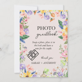Wildflower Spring Foto Guestbook Sign Kaart