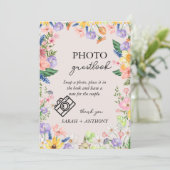 Wildflower Spring Foto Guestbook Sign Kaart (Staand voorkant)