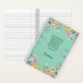 Wildflower Spring Garden Bible Verse gepersonalise Notitieboek (Binnen)