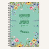 Wildflower Spring Garden Bible Verse gepersonalise Notitieboek (Voorkant)