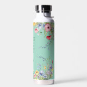 Wildflower Spring Garden Bible Verse gepersonalise Waterfles (Links)