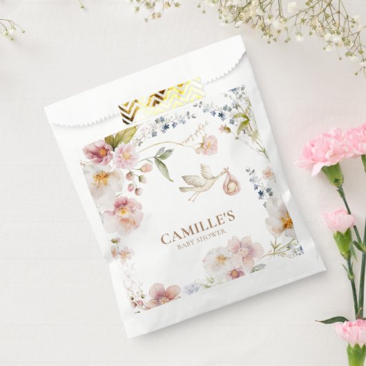 Wildflower Spring Girl Baby shower Bedankzakje (Gezegeld)