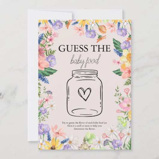 Wildflower Spring Guess de Baby Food Game Kaart (Voorkant)
