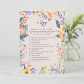 Wildflower Spring I Spy Wedding Game Kaart (Staand voorkant)