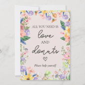 Wildflower Spring Liefde en Dount Wedding Kaart (Voorkant)