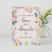 Wildflower Spring Liefde en Dount Wedding Kaart (Staand voorkant)