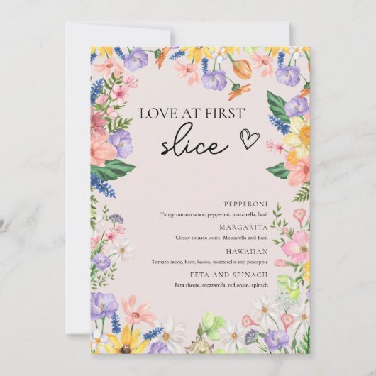 Wildflower Spring Love bij First Slice Pizza Kaart (Voorkant)