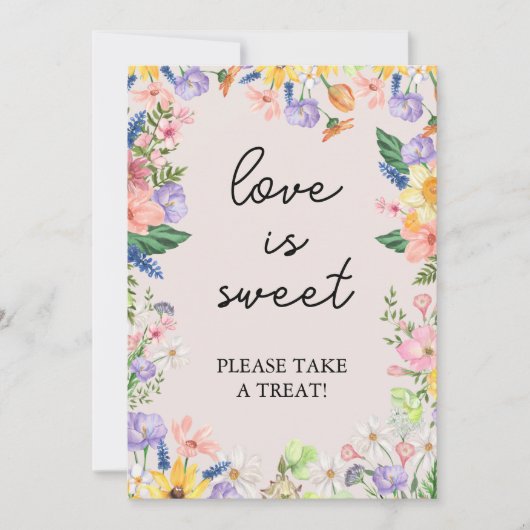 Wildflower Spring Love is een Sweet Sign Kaart (Voorkant)