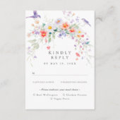 Wildflower Spring Maaltijdopties RSVP Card Informatiekaartje (Voorkant)