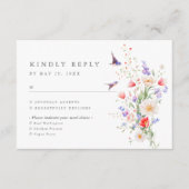 Wildflower Spring Maaltijdopties RSVP Card Informatiekaartje (Voorkant)
