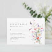 Wildflower Spring Maaltijdopties RSVP Card Informatiekaartje (Staand voorkant)