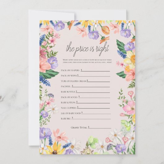 Wildflower Spring Prijs is de juiste Game Kaart (Voorkant)