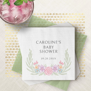 Wildflower Spring Summer Bloom Baby shower Servet