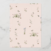 Wildflower Spring Summer Floral Baptism Folie Uitnodiging (Achterkant)