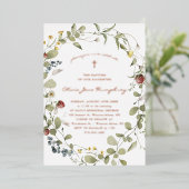 Wildflower Spring Summer Floral Baptism Folie Uitnodiging (Staand Voorkant)