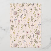 Wildflower Spring Summer Floral Baptism Folie Uitnodiging (Achterkant)