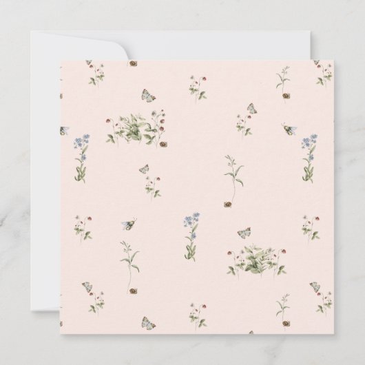 Wildflower Spring Summer Floral Baptism Kaart (Achterkant)