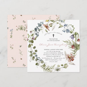 Wildflower Spring Summer Floral Baptism Kaart