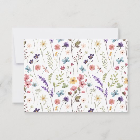 Wildflower Spring Summer Vrijgezellenfeest Dank u Bedankkaart (Achterkant)