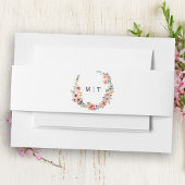 Wildflower Spring Summer Wedding Monogram Uitnodigingen Wikkel