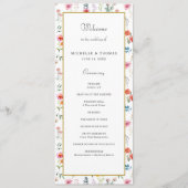 Wildflower Spring Summer Wedding Programma Programmakaart (Voorkant)