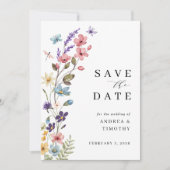 Wildflower Spring Summer Wedding Save The Date (Voorkant)