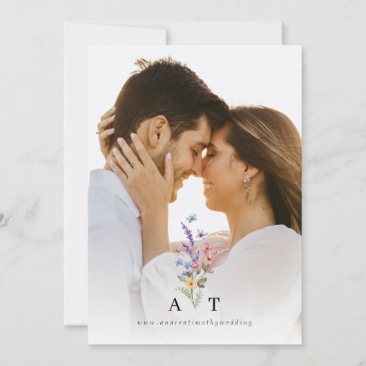 Wildflower Spring Summer Wedding Save The Date (Achterkant)