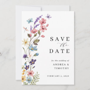 Wildflower Spring Summer Wedding Save The Date