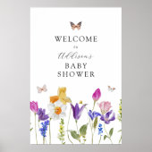Wildflower Spring Time Baby shower Welkomstbord Poster (Voorkant)