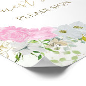 Wildflower Spring Vrijgezellenfeest Gastenboek tek Poster (Hoek)